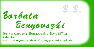 borbala benyovszki business card